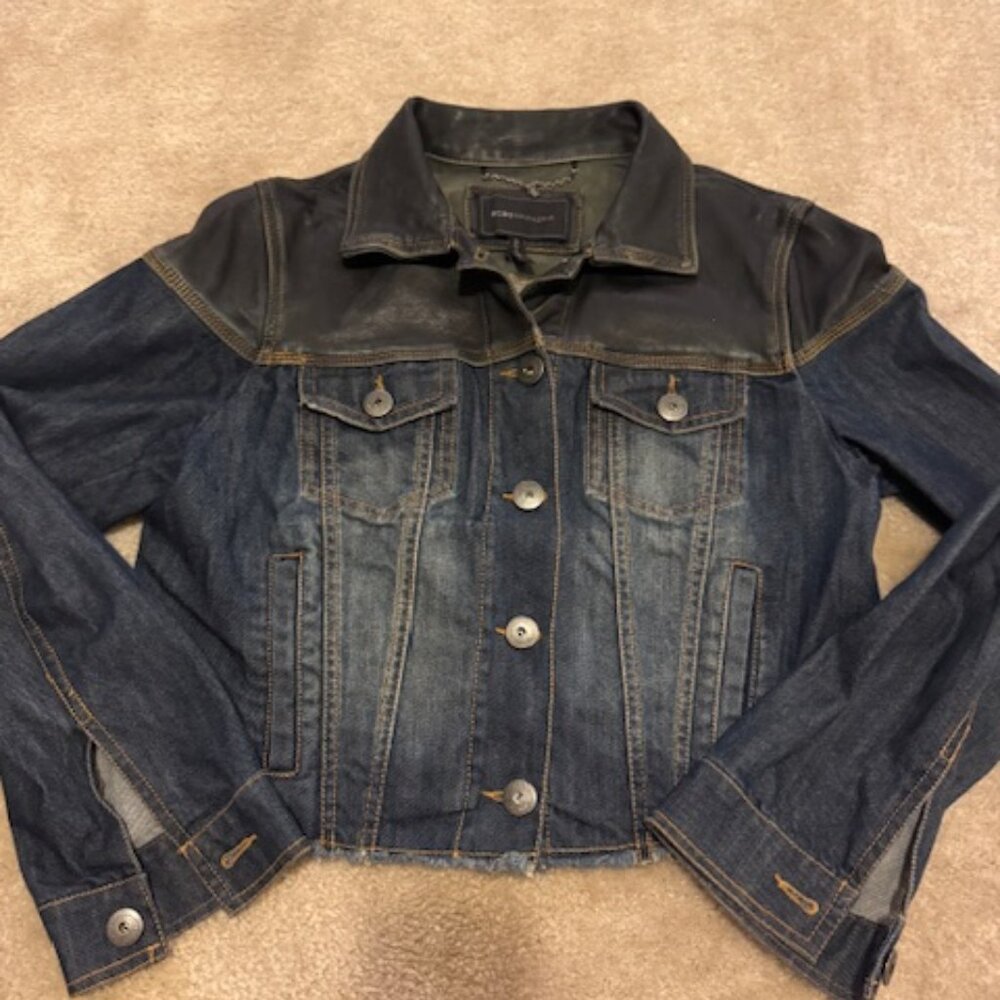BCBG Leather and Jean Jacket